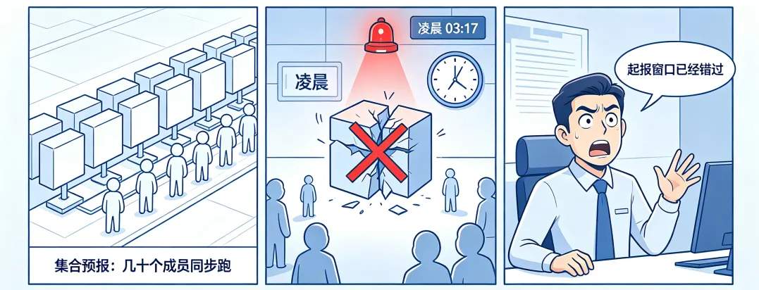 集合预报成员中断风险